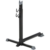 HOMCOM Fahrradständer, Fahrradparker, Montageständer mit 2 Haken, 6 Stufen höhenverstellbar, Metall, Schwarz, 66 x 56 x 63-77,5 cm(m-6)