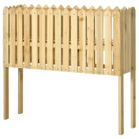 Outsunny 2-in-1 Gartenzaun und Pflanzenständer, wetterfester Anstrich, Massivholz, 100 x 30 x 90 cm(m-10)
