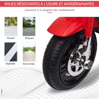 HOMCOM Moto électrique pour Enfants 2 Ans Scooter 3 Roues 6 V 3 Km/h Effets Lumineux et sonores Top Case Rouge(m-7)