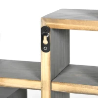 HOMCOM Floating Shelves, Wall Mounted Interlocking Cube Shelves, Display Wall Shelf for Living Room, Bedroom, Hallways, Grey(m-8)