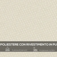 Outsunny Telo di Ricambio per Pergola da Giardino 2.5x3 m con 8 Fori di Drenaggio, in Poliestere, 297x243 cm, Beige(m-4)