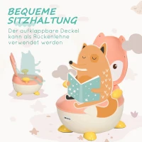 ZONEKIZ Töpfchen für Kinder 0,5 bis 3 Jahre, rutschfest, Innentopf, Spritzschutz, Fuchs-Design, 34,5 x 35 x 23 cm(m-7)