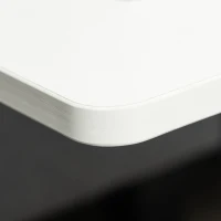 HOMCOM Mesa Auxiliar con Ruedas Mesita Lateral para Sofá Cama Altura Ajustable Marco de Metal y Frenos 60x40x52,5-84 cm Blanco(m-8)