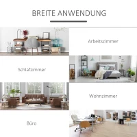 HOMCOM Bücherregal Wohnzimmerregal Bücherschrank Standschrank mit 6 Fächern Weiß+Natur Spanplatte 60 x 30 x 103,3 cm(m-6)