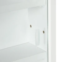 HOMCOM Vitrine murale pour objets de collection 5 étagère réglables en hauteur et 2 portes coulissantes 80 x 9,5 x 60 cm blanc(m-7)
