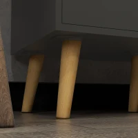 HOMCOM Storage Cabinet Sideboard with Tempered Glass Adjustable Shelves and Solid Wood Legs(m-9)