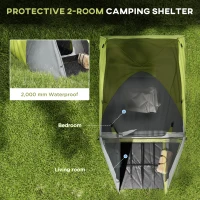 Outsunny Two-Man Dome Tent, with Front Porch and Accessories - Yellow/Grey(m-4)