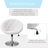 HOMCOM Sessel Wohnzimmer Loungesessel Relaxsessel mit Stahlbasis Lesesessel aus Kunstleder, Polstersessel für Schlafzimmer Weiß(m-5)