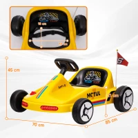AIYAPLAY 6V Electric Go Kart for Kids with Music, Light, Horn, for 3-5 Years, Yellow(m-3)