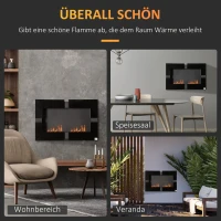 HOMCOM Ethanolkamin Wandkamin 90 x 18 x 60 cm Schwarz(m-6)