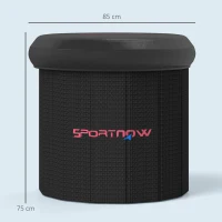 SPORTNOW 300L Outdoor Ice Bath Tub, with Lid, Cover, Carry Bag, Black(m-3)