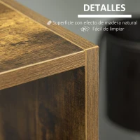 HOMCOM Estantería para Libros Librería de Madera de 3 Niveles con 6 Compartimentos de Almacenaje para Baño Oficina Estudio Salón Antivuelco 60x30x93 cm Marrón Rústico(m-6)