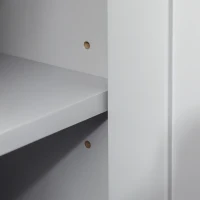 kleankin Under Sink Cabinet, Bathroom Vanity Unit, Pedestal Under Sink Design, Storage Cupboard with Adjustable Shelf, Grey(m-9)