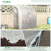 Outsunny Serre de jardin PE avec étagères 3 niveaux, serre de balcon, bâche renforcée 140 g/m², châssis en acier, 2 portes zippées enroulables, pour légumes plantes fleurs, 200 x 100 x 215 cm, blanc(m-7)