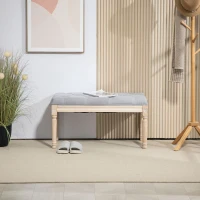 HOMCOM Vintage Wooden Bed End Bench - Light Grey(m-8)