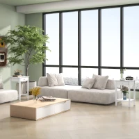 HOMCOM White Bedside Table, Wooden Side Table, Nightstand, Bedside Cabinet with Drawer and Storage Shelf for Bedroom and Living Room, Set of 2(m-2)