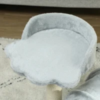 PawHut 47cm Small Cat Tree w/ Scratching Post, Bed, Cat Tunnel, Toy Ball, Grey(m-8)