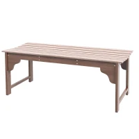 Outsunny Banc de jardin 2 places banc d'extérieur sans dossier assise à lattes cadre en bois pour jardin, terrasse, cour(m-1)