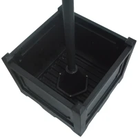 Outsunny Solar Laterne Stehleuchte aus Metall, Gartenlaterne mit Lichtsteuerung, 189 cm hoch, Windlicht Außenleuchte, Wasserdicht IP44 mit Blumentopf-Basis für Garten Balkon Deko Schwarz(m-8)