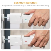 PawHut Adjustable Pet Safety Gate Dog Barrier Home Fence Room Divider Stair Guard Mounting White (76 H x 75-82W cm)(m-4)