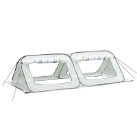 Outsunny Mini Invernadero de Jardín Pop Up 240x120x75 cm con 4 Puertas y Ventanas Enrollables Portátil con Bolsa de Transporte para Cultivos Plantas Flores Blanco(m-11)