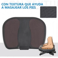 HOMCOM Reposapiés con Altura y Ángulo Ajustable Reposa Pies con Superficie de Masaje y Almohadillas Antideslizantes Negro(m-6)