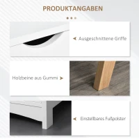 HOMCOM TV Schrank, TV-Kommode, Schrankelement mit Schubladen und Offene Regale, MDF, Weiß, 150 x 39 x 50 cm(m-7)