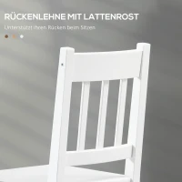 HOMCOM 4er-Set Esszimmerstühle Küchenstühle Stühle, Massivholz, 41 cm x 46,5 cm x 85,5 cm, Weiß(m-5)