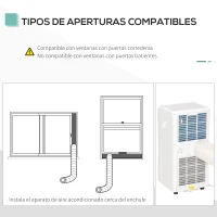 HOMCOM Aire Acondicionado Portátil 7000Btu 3 en 1 Refrigerador Deshumidificador y Ventilador con Temporizador LED y Mando a Distancia Silencioso 30,5x32,8x67,8 cm Blanco(m-8)