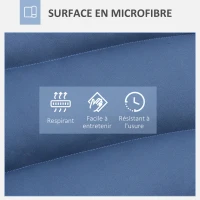 HOMCOM Fauteuil de sol paresseux pivotant 360° avec dossier inclinable design capitonné 62 x 70 x 95 cm bleu(m-6)