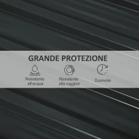 Outsunny Set 12 Pannelli di Ricambio 129x45 cm per Casette da Giardino in Acciaio Zincato Grigio Scuro(m-6)