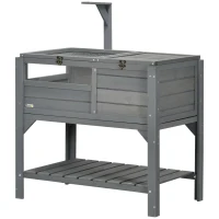 PawHut Wooden Tortoise House, with Shelter, Run, Shelf, Lamp Holder, Tray(m-11)