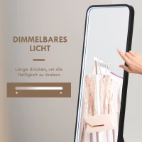 HOMCOM Standspiegel Wandspiegel Ganzkörperspiegel inklusive Wandbefestifung, 151,5 x 50 x 4 cm, Schwarz(m-5)