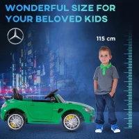 HOMCOM 12V Licensed Mercedes Benz Ride-On Car, with Lights, Remote, Music, Horn, for Ages 3-5 Years, Green(m-8)