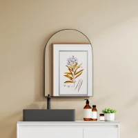 HOMCOM 50 x 70cm Arched Home Mirror - Black(m-10)