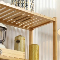 HOMCOM Estantería de Bambú de 5 Niveles Estantería de Pie Moderna para Baño Cocina Salón Dormitorio 60x26x130 cm Natural(m-9)