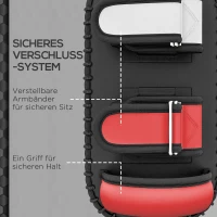 SPORTNOW Kickpolster fürMuay Thai, Kickboxen, Kunstlederbezug, 0,4 kg, 38x20x18 cm, Schwarz/Rot/Weiß(m-5)