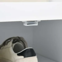 Aosom Garderobe im Vintage-Design mit Sitzbank 2 Regale MDF Weiß(m-9)