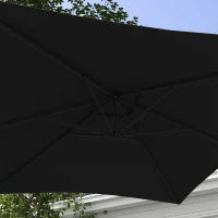 Outsunny 3m Cantilever Overhanging Parasol, with Cross Base - Black(m-7)