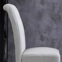 HOMCOM Lot de 2 chaises de Salle à Manger Chaise de cuicine Grand Confort Pieds en Bois Lin 47 x 61 x 101 cm(m-7)