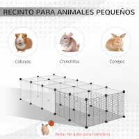 PawHut Parque para Mascotas con 27 Paneles y Forma Personalizable para Cobayas Conejos Chinchillas 140x70x70 cm Transparente(m-5)