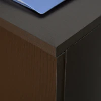 HOMCOM Druckertisch, Druckerständer, Bürowagen, Rollwagen Aktenschrank, Büroschrank mit Schubladen+Schrank, Spanlatte, Braun, 80 x 40 x 73 cm(m-8)