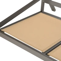 Outsunny Balancín de Jardín de 3 Plazas Columpio Exterior Jardín con Toldo Ajustable Cojines Extraíbles 200x125x175 cm Gris(m-9)