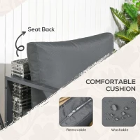 Outsunny Six-Piece Rattan Garden Sofa Set - Dark Grey(m-5)