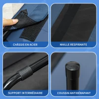 PawHut Lit sur pieds XXL pour chien chat lit de camp animal 122L x 92l x 23H cm bleu foncé(m-6)