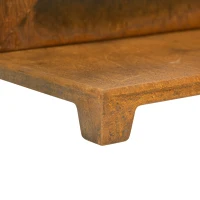 Outsunny Dekorativer Fensterrahmen für den Garten, Vintage-Design, 55 cm x 19 cm x 80 cm, Metall, Braun(m-8)