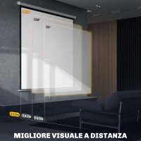 HOMCOM Schermo per Proiettore 120" Formato 1:1, Angolo di 160° e Montaggio a Soffitto o Parete(m-6)