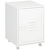 Vinsetto Mueble Archivador con Ruedas Estante Ajustable y Puerta de Metal para Tamaño A4 para Estudio 38x38,5x55,5 cm Blanco