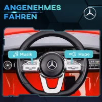 AIYAPLAY Kinder-Elektroauto, fernsteuerbar, mit Transportrollen, LED-Lichter, Hupe, für Kinder von 3-6 Jahren, Rot(m-6)