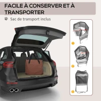 PawHut Parc enclos pliable pour chien chat petits animaux octogonal en tissu Oxford et acier Ø 90 x 41H cm marron beige(m-7)